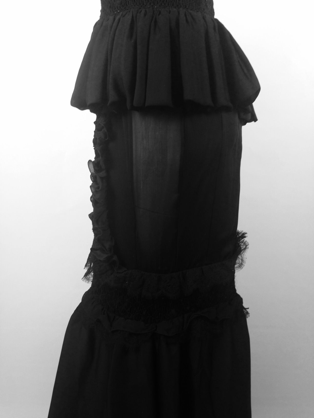 Brand New Roberto Cavalli Black Silk Chiffon Gown For Sale 2