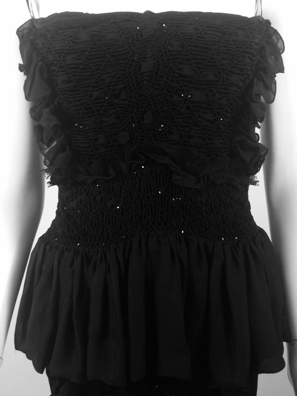 Brand New Roberto Cavalli Black Silk Chiffon Gown For Sale 1