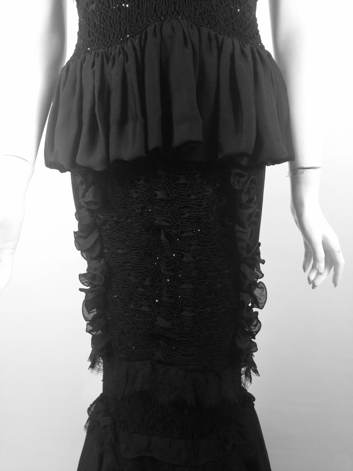 Women's Brand New Roberto Cavalli Black Silk Chiffon Gown For Sale