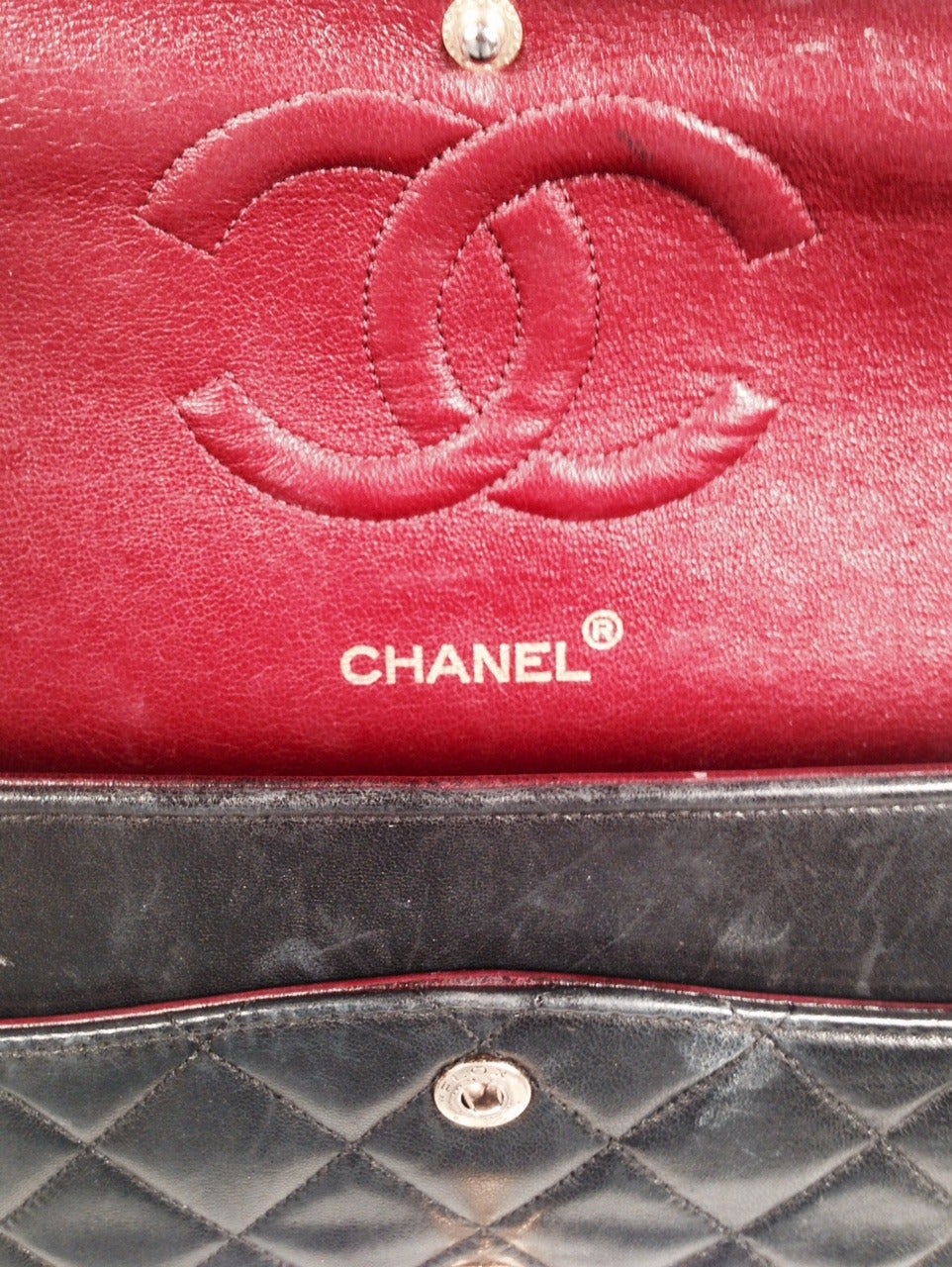 Vintage Chanel Black 2.55 Bag Medium For Sale 1