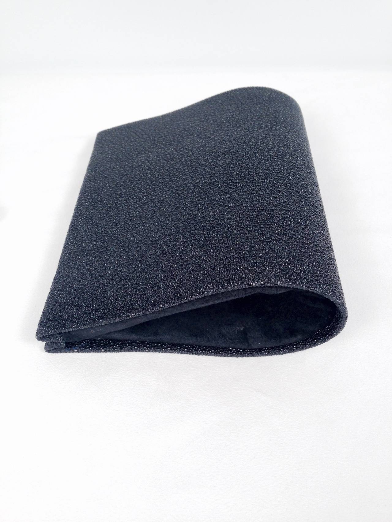 Paige Gamble Black Stingray and Suede Clutch In Good Condition In Palm Beach, FL
