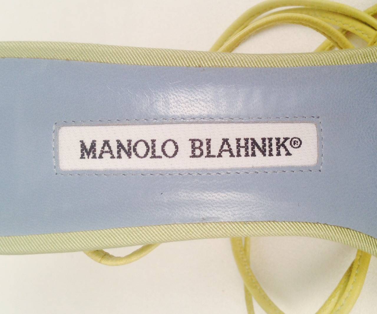 Manolo Blahnik Liseux Flower Ankle Tie Sandals 2