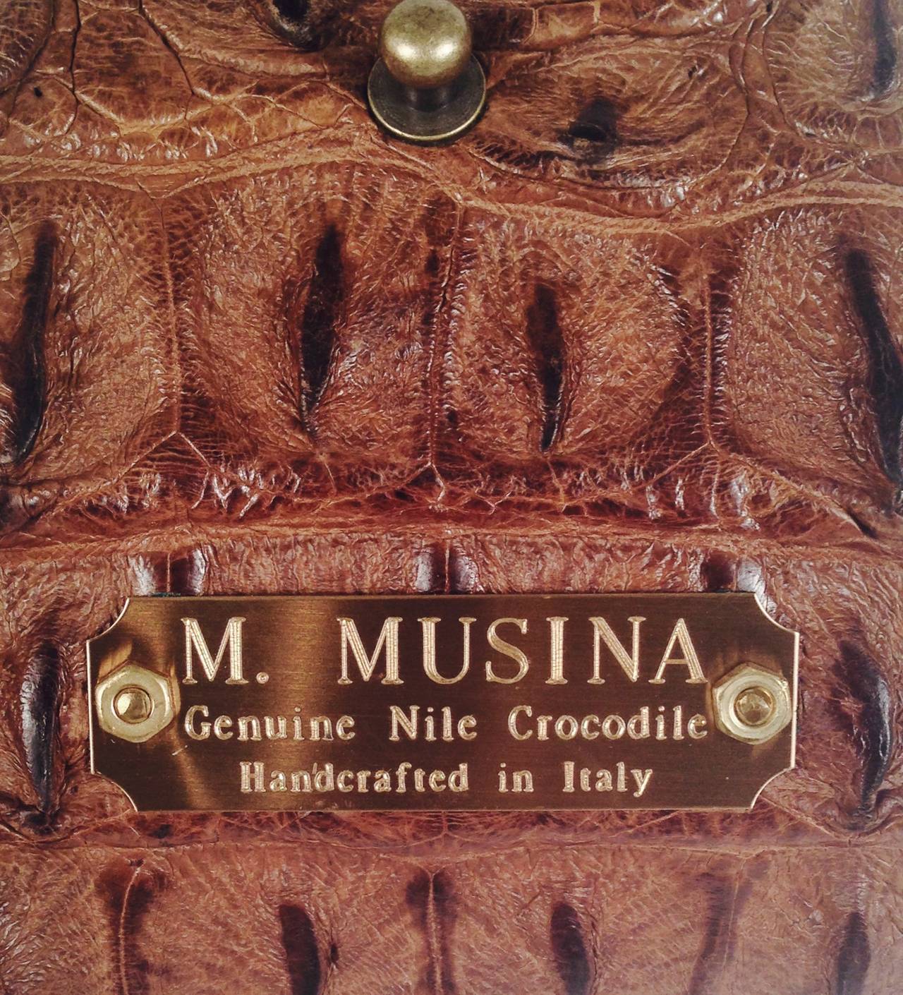 Massimiliano Musina Nile Crocodile Belt is highly desired and collectible!  These are rare...only made for two years!  Made in Italy, belt features ultra luxurious Nile crocodile and brass plate etched with 