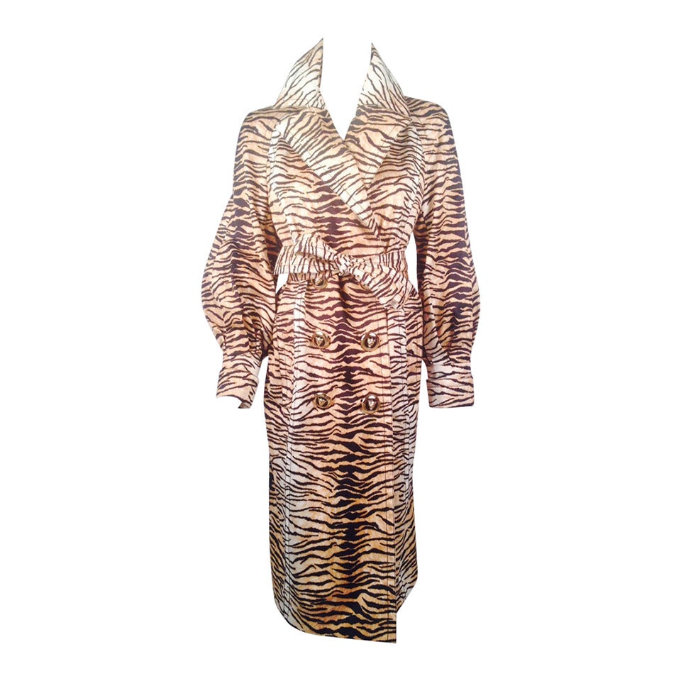 Escada Tiger Stripe Raincoat For Sale at 1stDibs