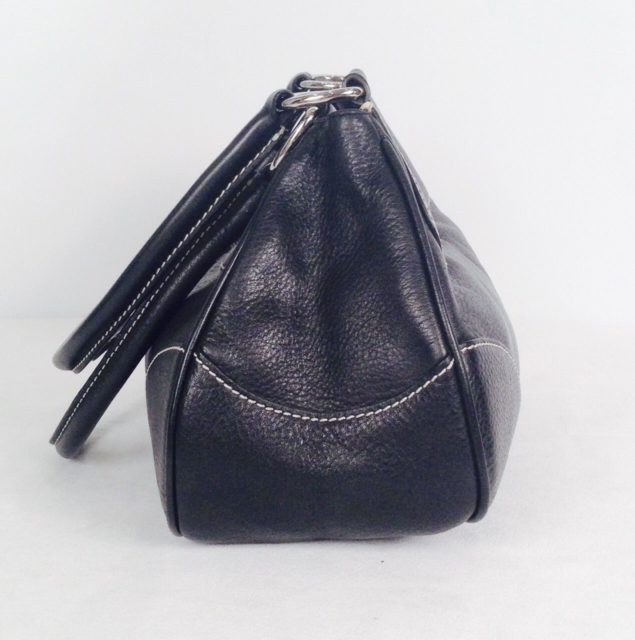Prada Daino Box Nero Shoulder Handbag For Sale 2