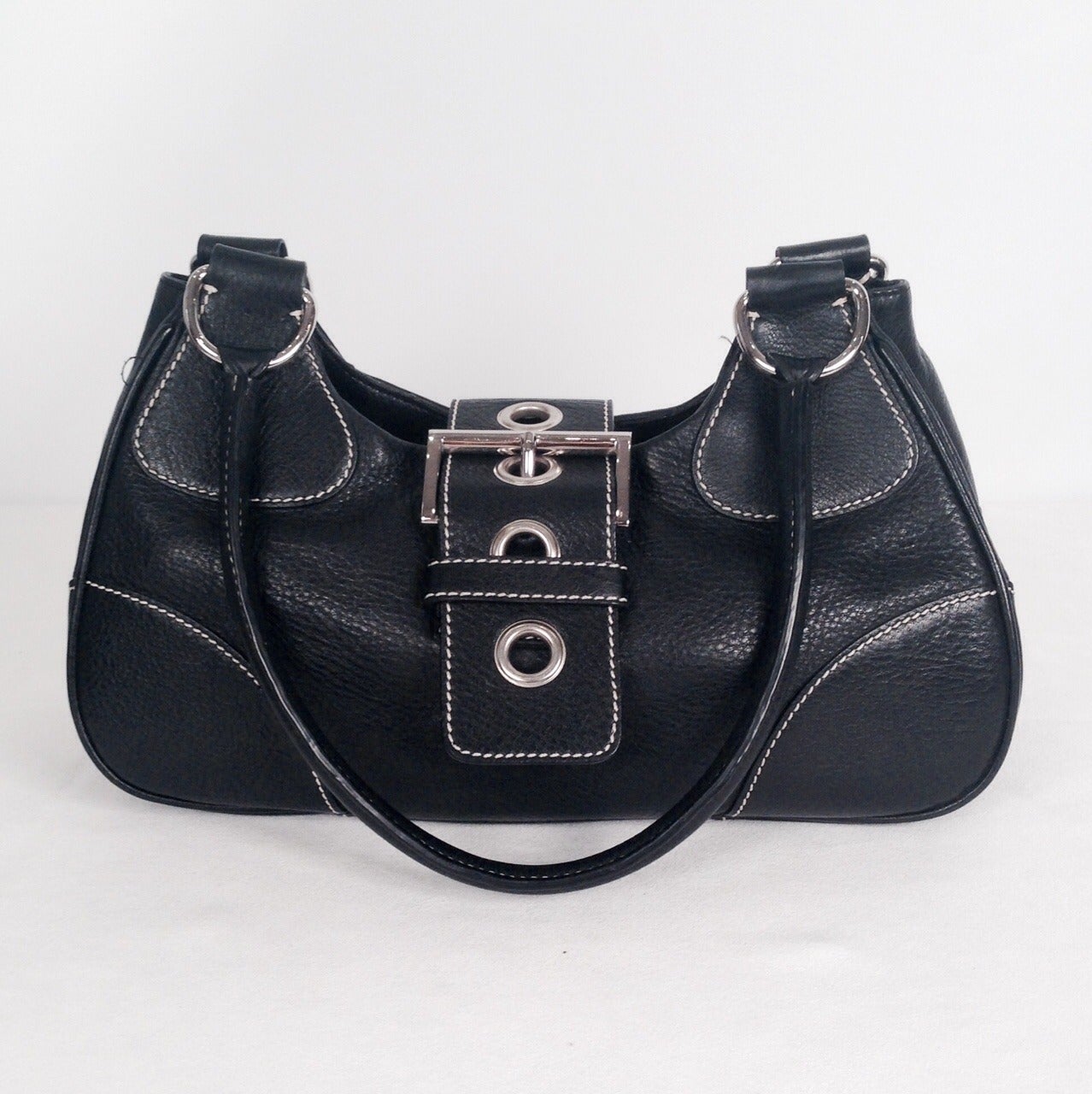 Prada Daino Box Nero Shoulder Handbag For Sale at 1stdibs  