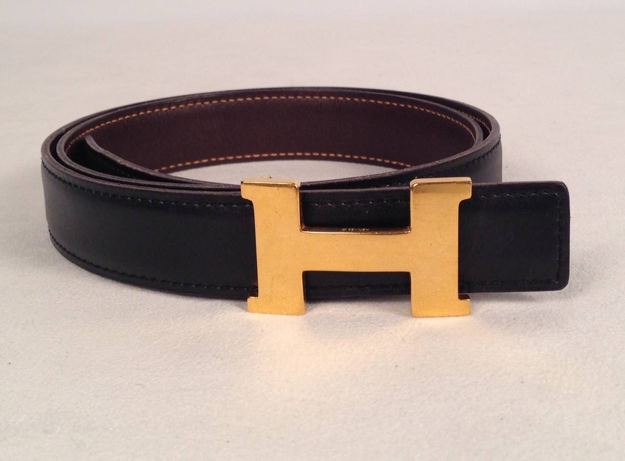 Hermes Belt / Authentic HERMES Reversible Belt Constance Leather Brown