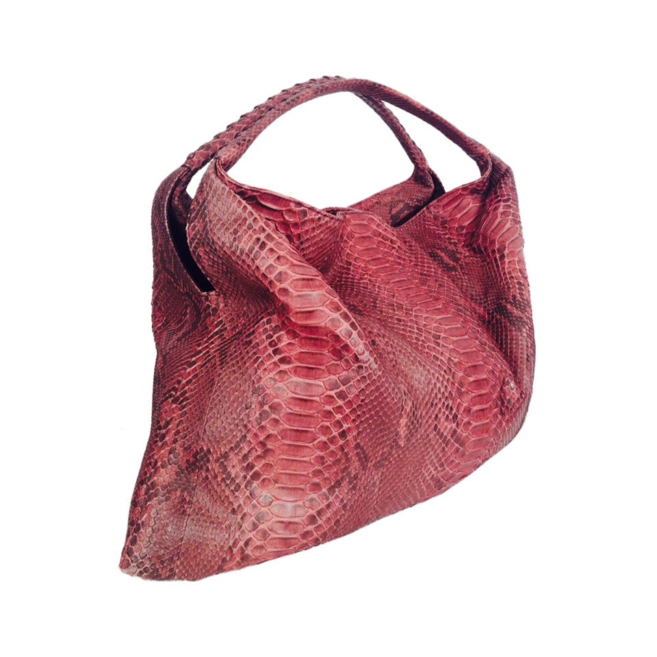 Byron NYC Wine Python Large Soho Tote Bag For Sale