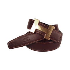 Hermes Reversible Belt With Small Constance Gold Tone Buckle