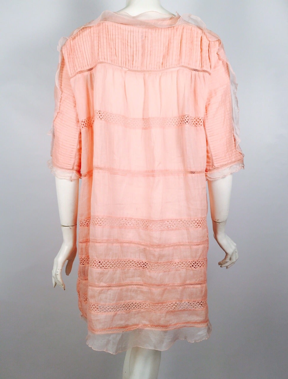 Isabel Marant Peach Ramie and Silk Dress In Excellent Condition In Palm Beach, FL