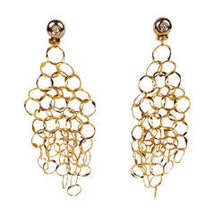 18K Yellow Gold Chainmaille Earrings