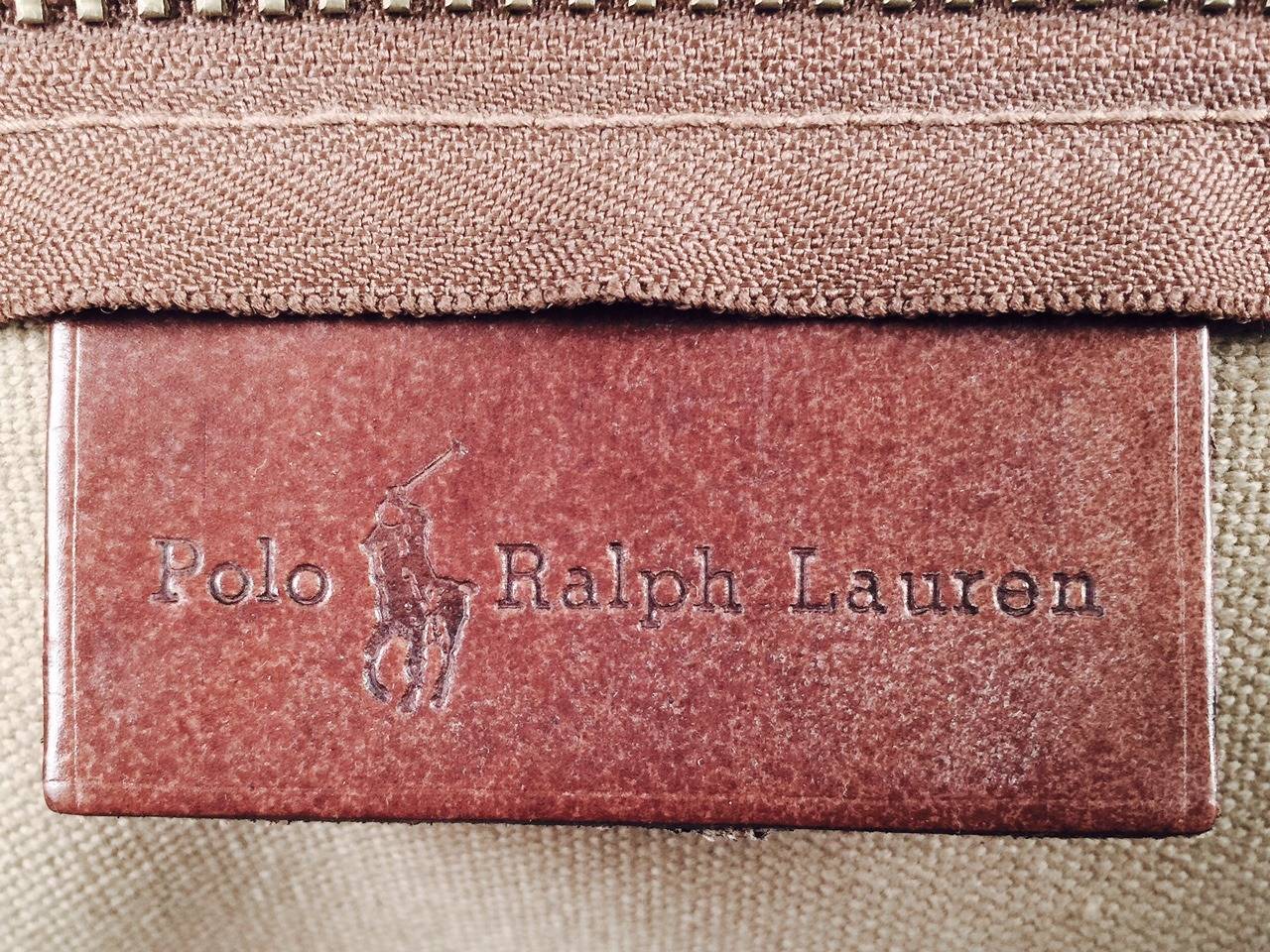 Polo Ralph Lauren Herringbone Plaid Weekender Shoulder Duffel For Sale 4