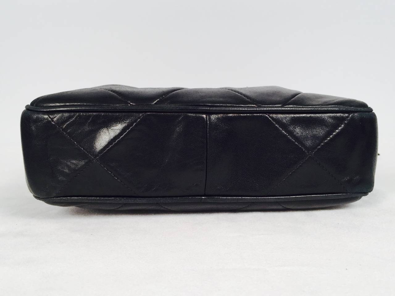Vintage 1980s Chanel Black Quilted Lambskin Camera Bag With Tassel In Good Condition In Palm Beach, FL