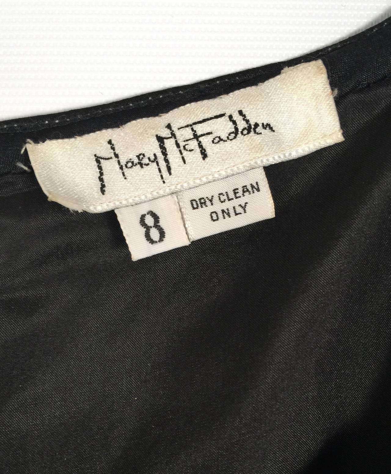 Vintage Mary McFadden Embroidered Silk Dress With Velvet For Sale 3