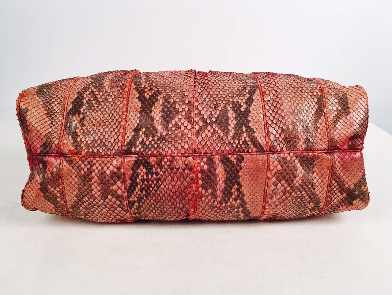 Pink Python Bags Vintage Judith Leiber Pink Python Large Shoulder Bag For Sale at 1stDibs
