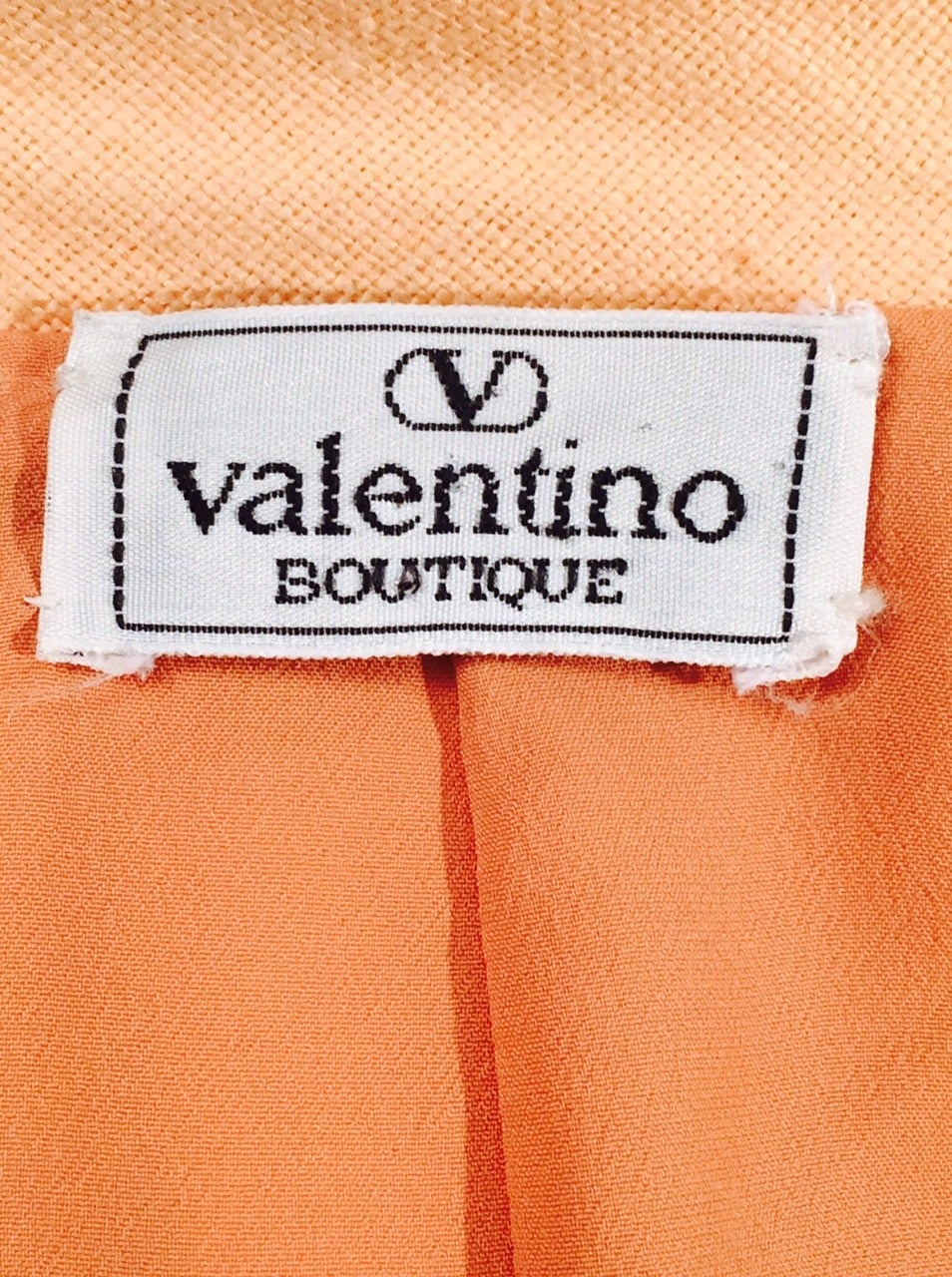 Valentino Boutique Peach Linen Skirt Suit For Sale 4