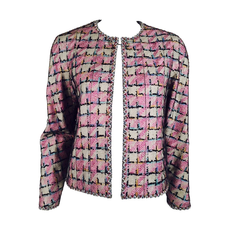 1998 Chanel Cruise Collection Jacket With Net Overlay