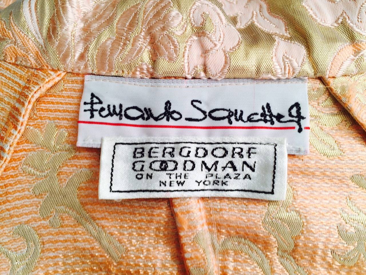 Vintage Fernando Sanchez 100% Silk Brocade Opera Coat For Sale 1