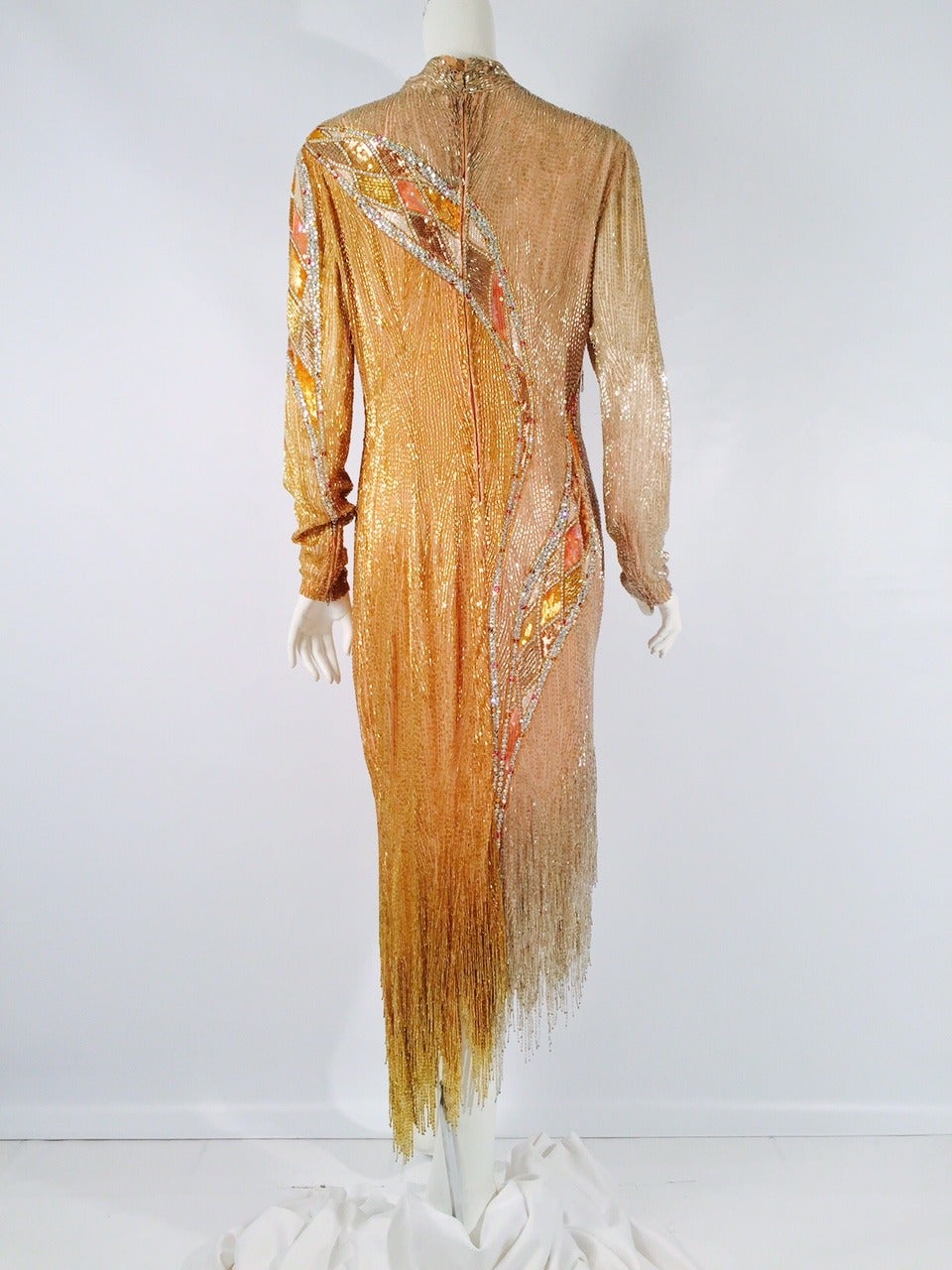 Vintage Long Sleeve Beaded Evening Dress illustrates why Bob Mackie is considered the 