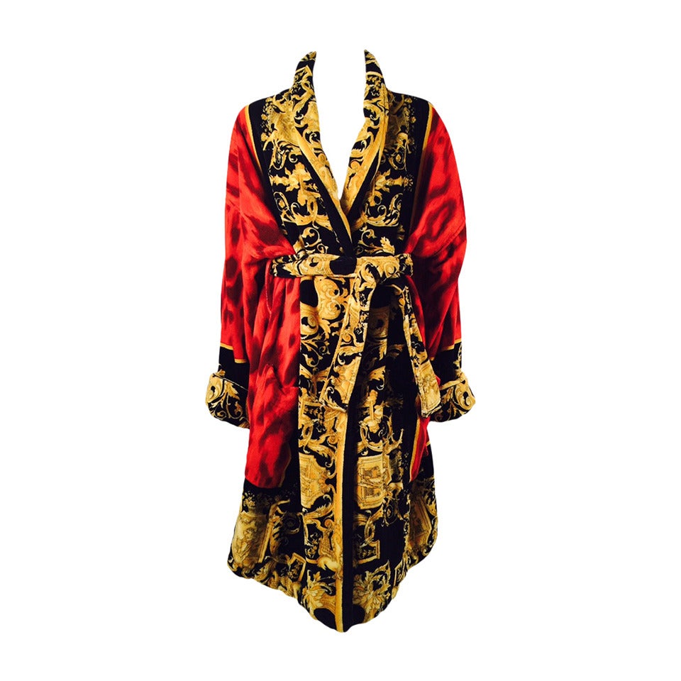 Vintage Gianni Versace Unisex Baroque Robe For Sale