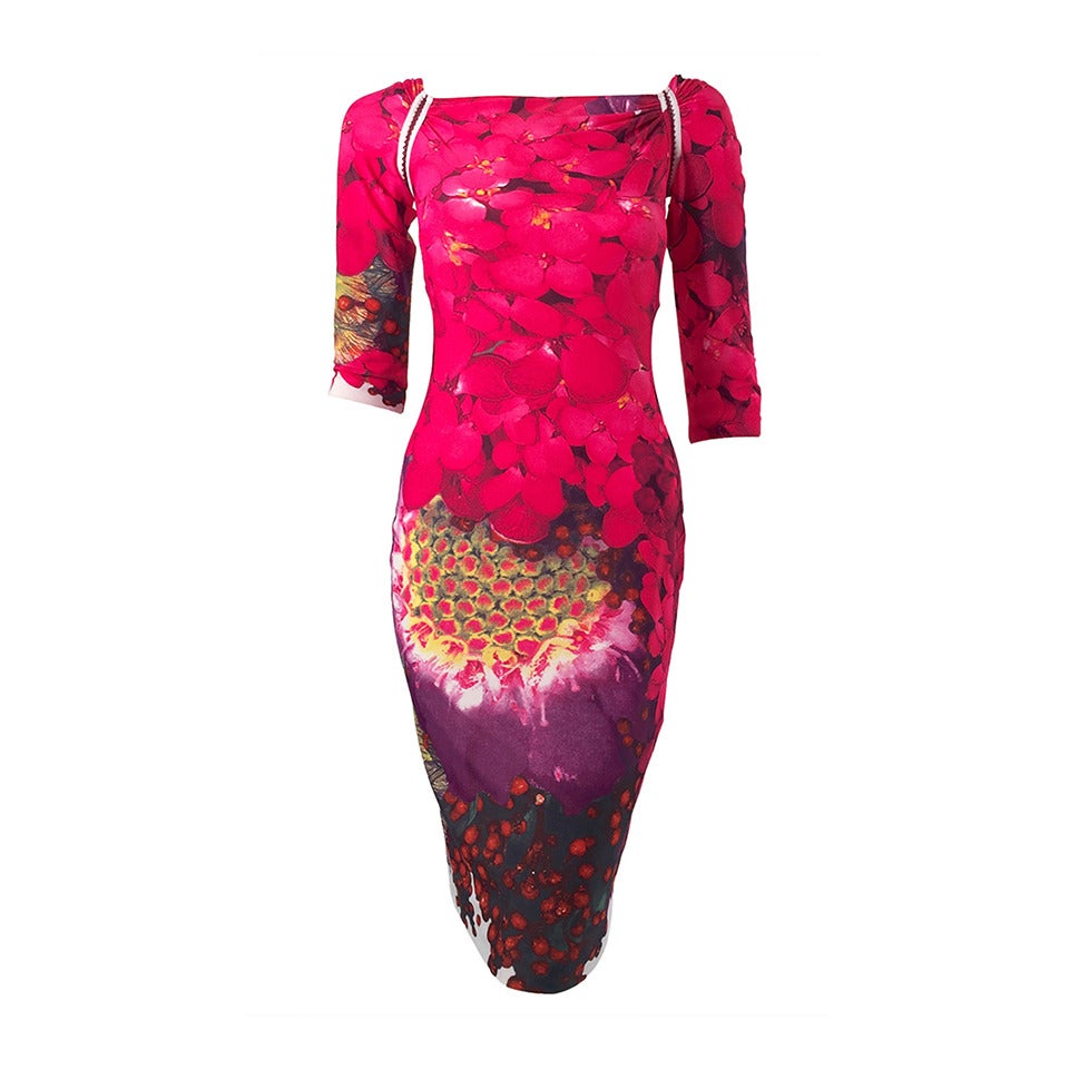Brand New Roberto Cavalli Wild Berry Print Dress at 1stDibs