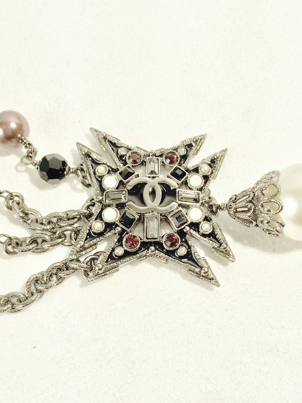 Contemporary 1990s Chanel Maltese Cross Multi-Strand Convertible Belt Necklace For Sale