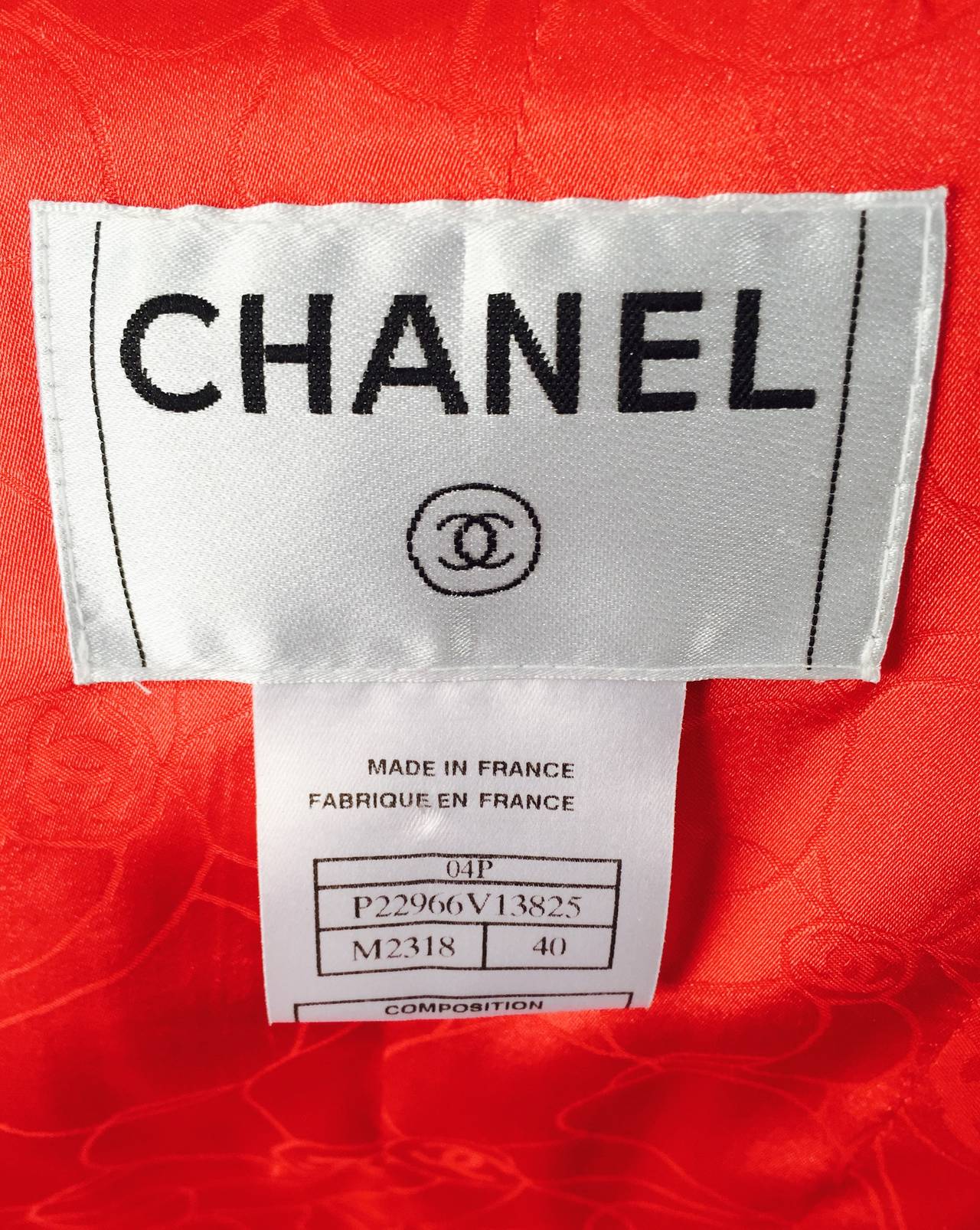 Chanel 2004 Spring Fringe Tweed Skirt Suit For Sale 3