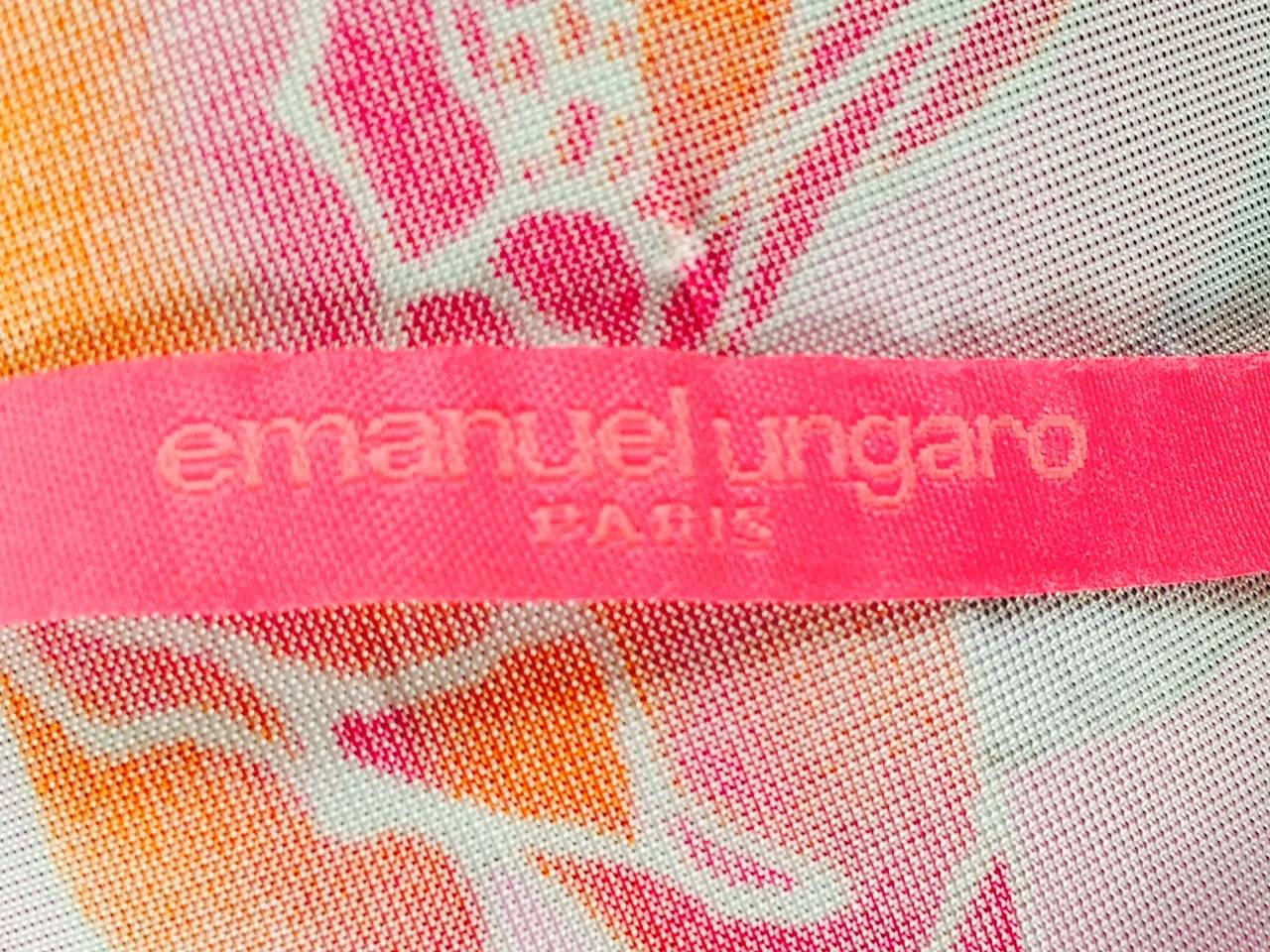 Emanuel Ungaro Pink Floral Bias Cut Wrap Dress For Sale 3