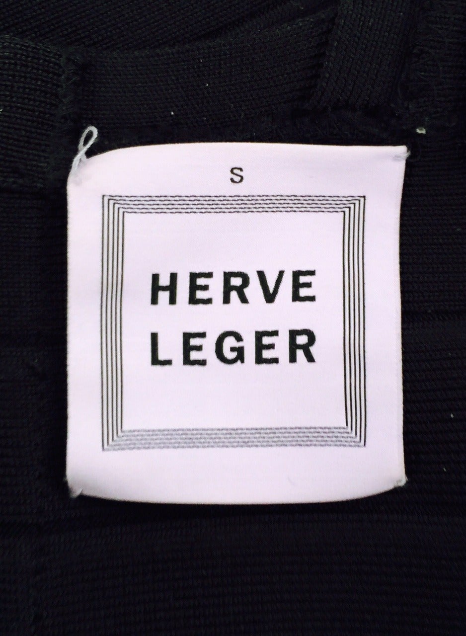 Herve Leger Iconic Black Badage Dress For Sale 2