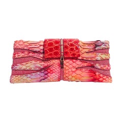  VBH 1st Edition Multi-Color Python and Crocodile Evening Clutch