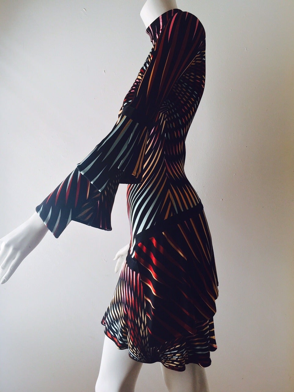 Women's Missoni Kaleidoscope Print Turtleneck Bias Cut Dress