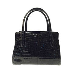 Luxurious 1950s Retro Gucci Alligator Satchel With Crystals
