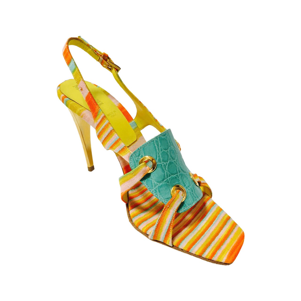 Mixed Media Missoni Strappy High Heel Sandals