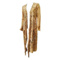 Roberto Cavalli Suede Coat With Fringe