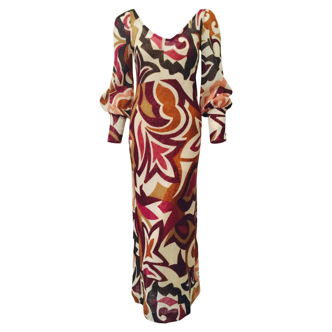 Missoni Multicolor Wool Blend Long Sleeve Dress For Sale
