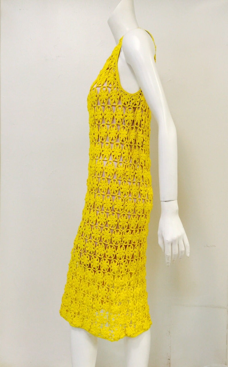 Fabulous Diane von Furstenberg Crochet Sleeveless Sheath In Excellent Condition In Palm Beach, FL