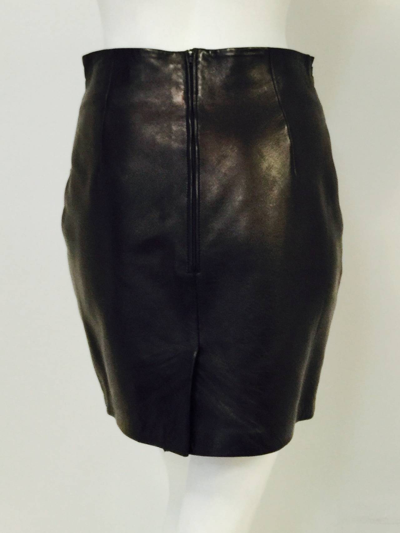 Jitrois Stretch Leather Skirt Suit In Excellent Condition In Palm Beach, FL