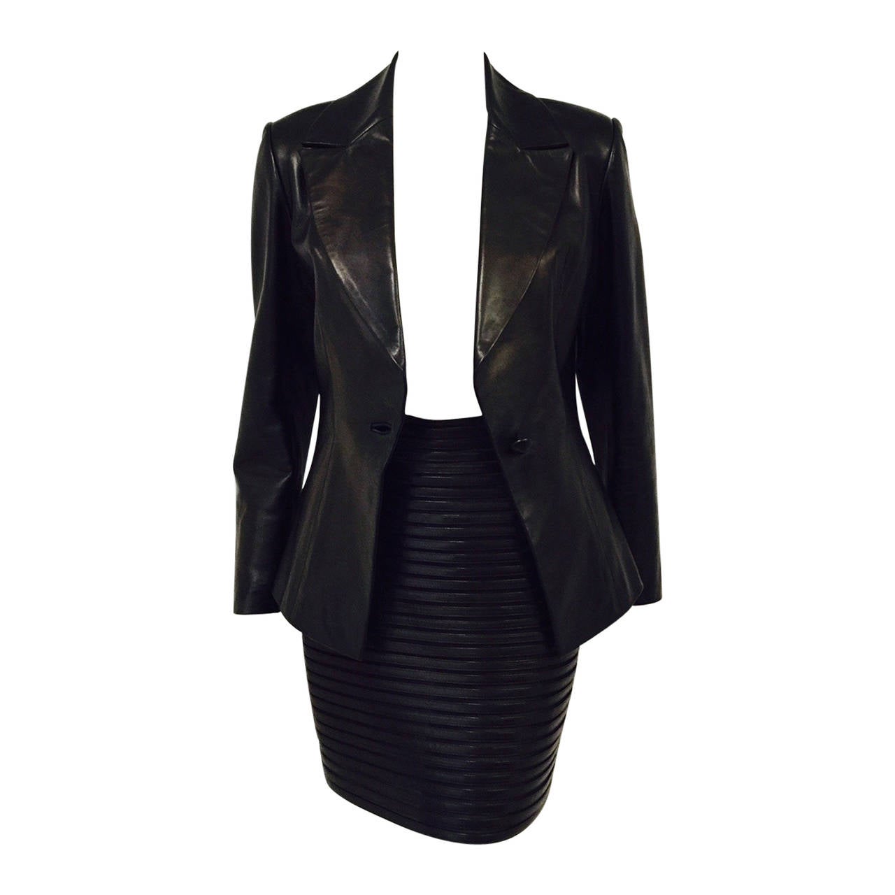 Jitrois Stretch Leather Skirt Suit