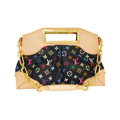 New Louis Vuitton Black Judy MM Murakami Multicolore Monogram Bag