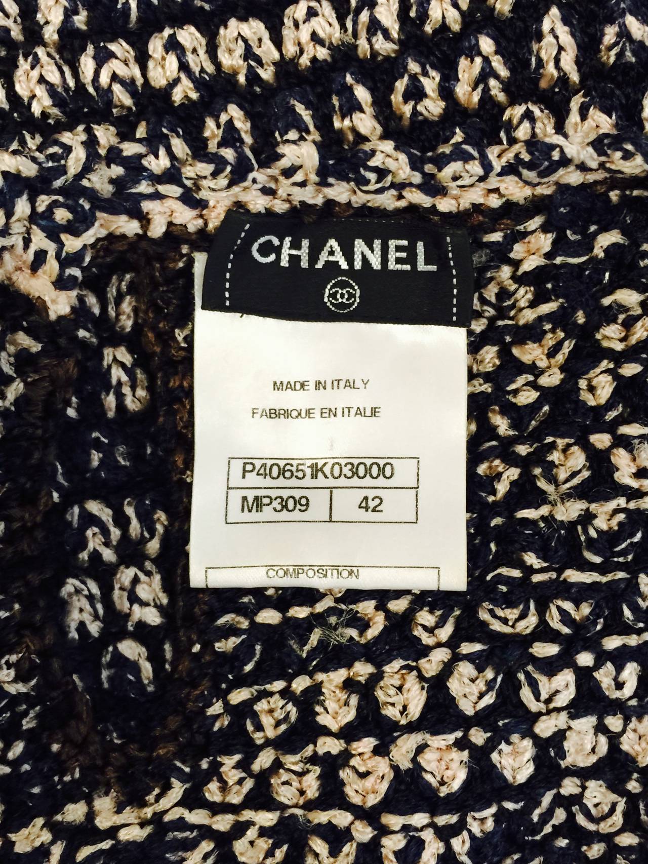 1990s Chanel Sleeveless Multi Color Knit Shift Dress For Sale 3