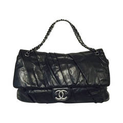 2009 Chanel Pleated Maxi Bag With Ruthenium Hardware
