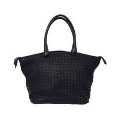 Bottega Veneta Top Handle Black Leather Tote