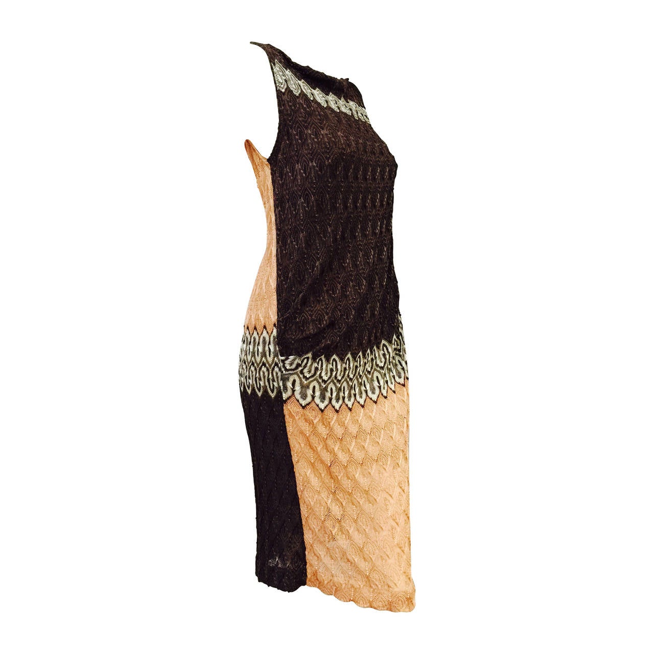 Missoni Multicolor Knit Sleeveless Sheath Dress For Sale