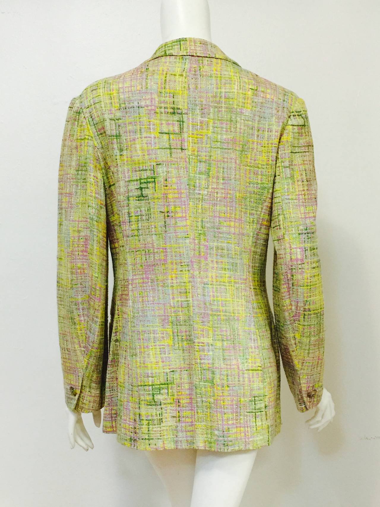 Chanel 1998 Spring Tweed Boyfriend Jacket For Sale at 1stDibs