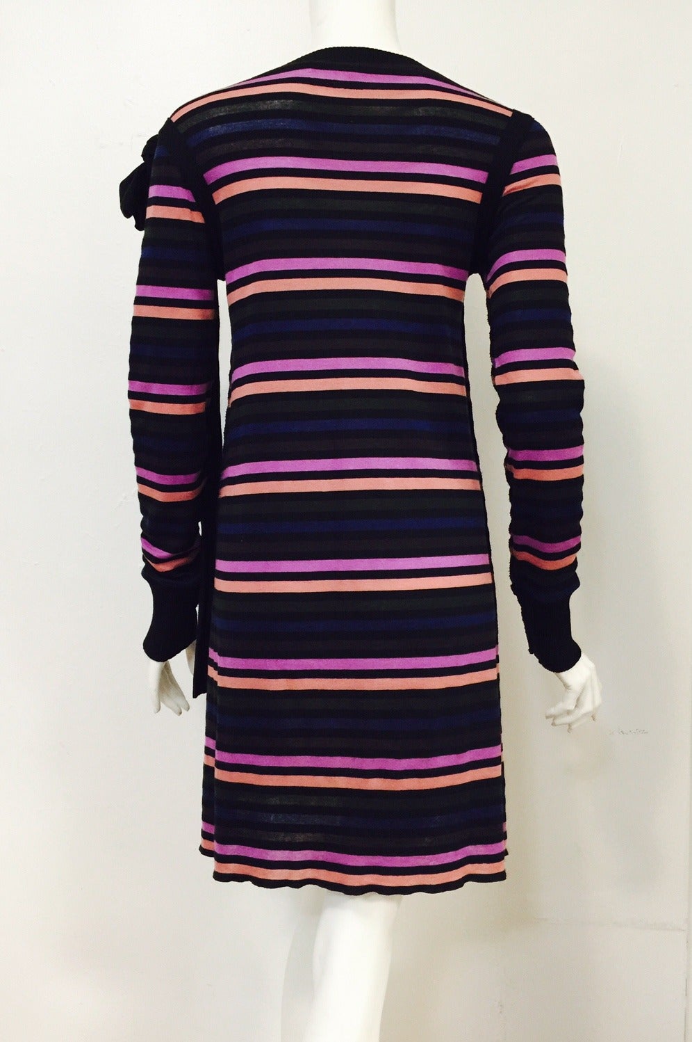 Rykiel Karma Body & Soul Long Sleeve Cotton Shift Dress In Excellent Condition For Sale In Palm Beach, FL