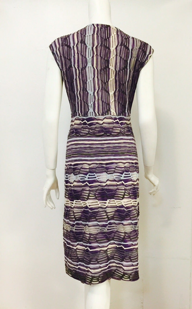 M Missoni Multi Color Cap Sleeve Knit Dress For Sale 1