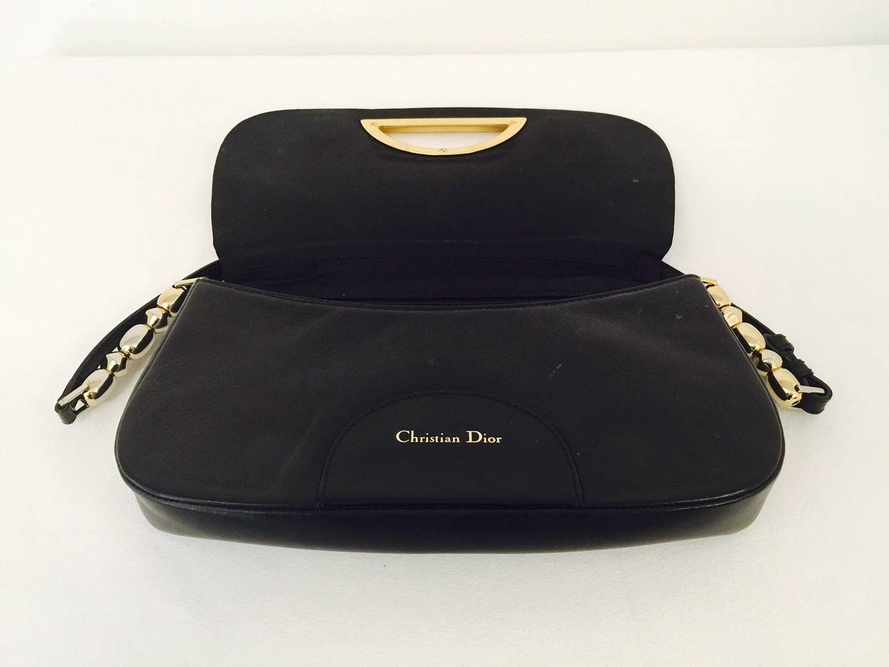 Christian Dior Lambskin Shoulder Bag with Gold Tone Hardware 5