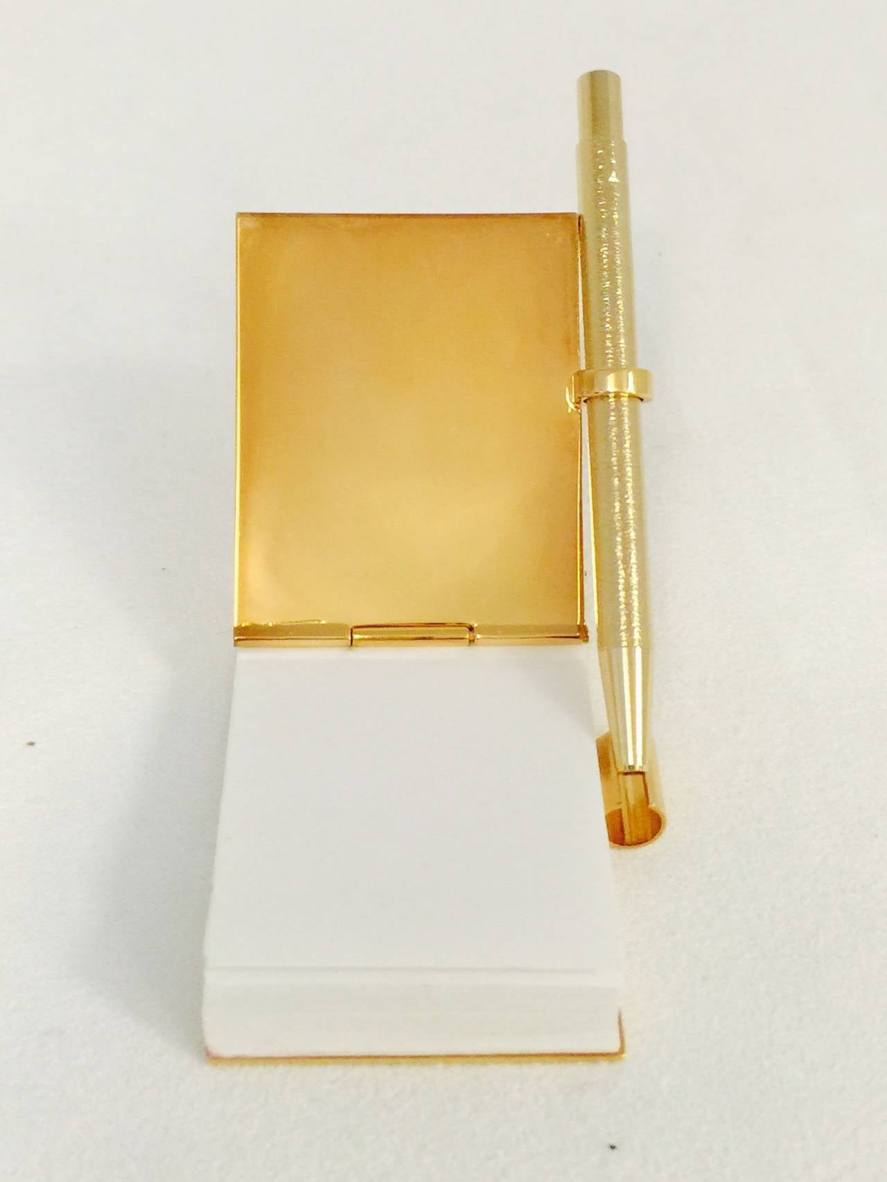 Beige New Judith Leiber Swarovski Crystal Encrusted Mini Pad With Pen