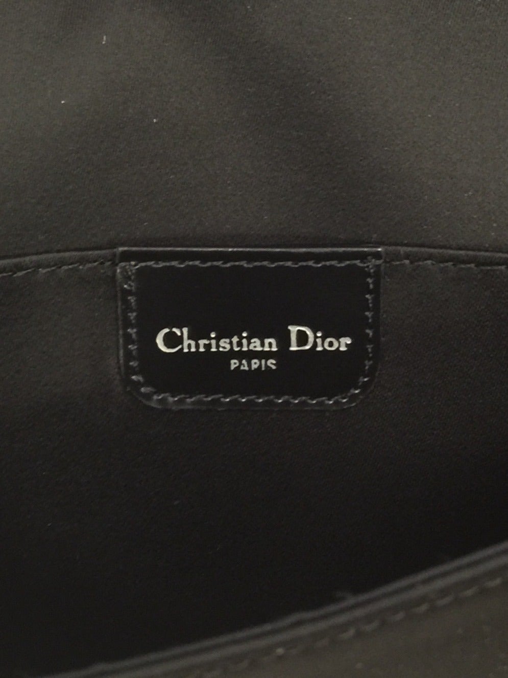  Christian Dior Black Satin Evening Hand Bag 2