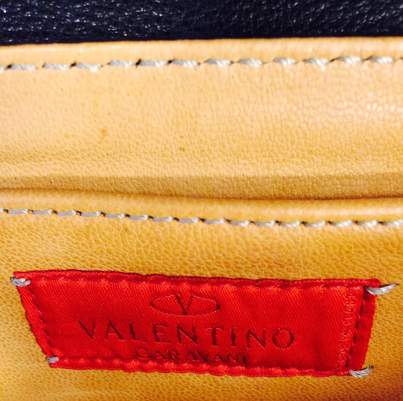 Valentino Garavani Patent Leather Shoulder Bag With Woven Chain Strap For Sale 3